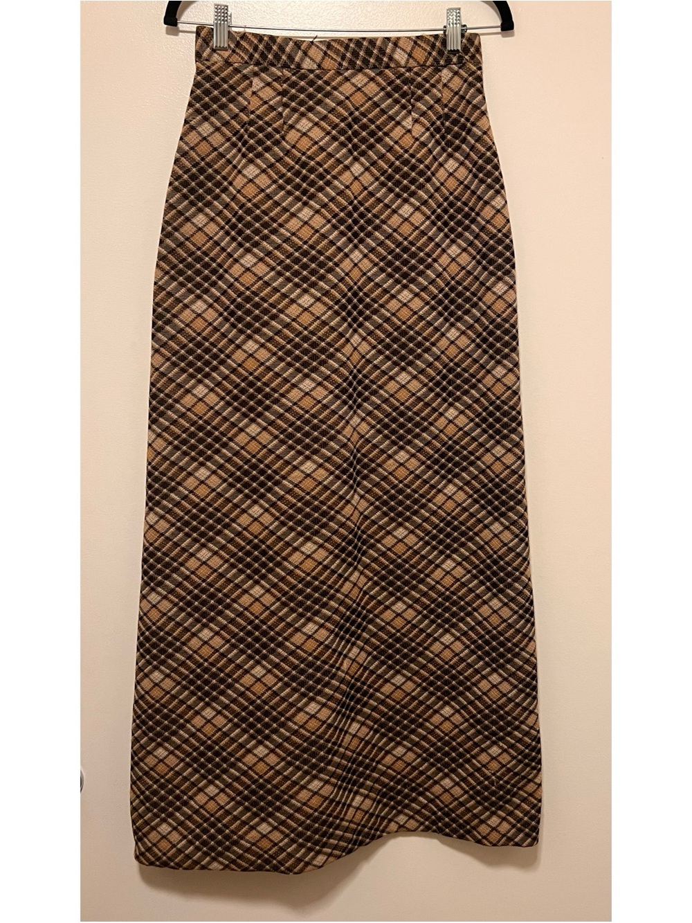 Women's Plaid Maxi Skirt in Brown